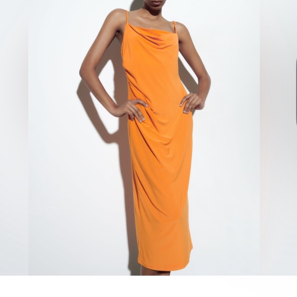 Zara - Midi Orange Dress